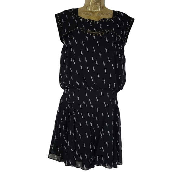 NWT Sam Edelman Bolt Print Dress XS - Picture 2 of 6